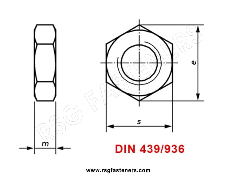 hex thin nut din 439 4